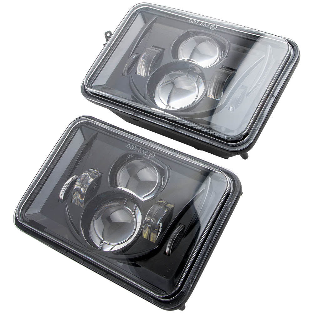 LED Headlight Pair 4X6 compatible For Kenworth T800 T400 T600 W900B W900L Classic6500K
