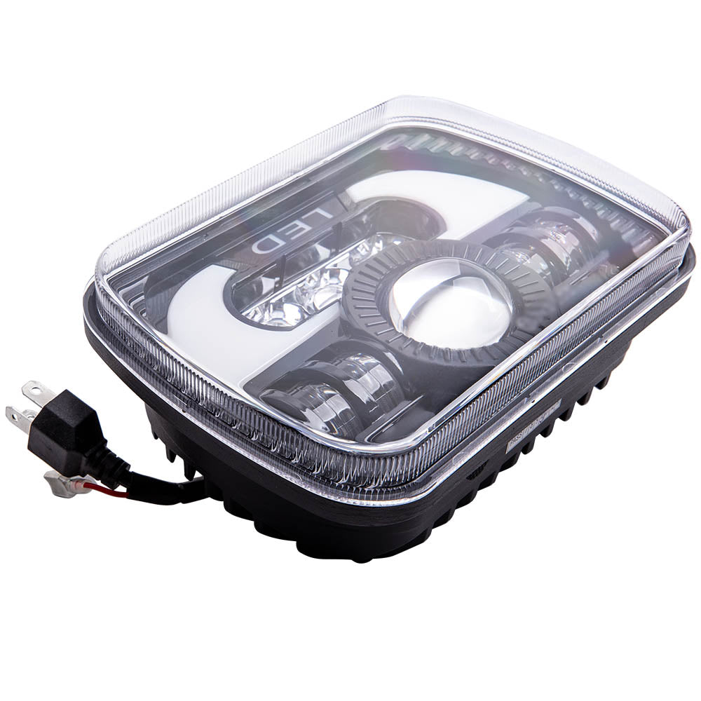 LED Rectangle Headlight 5x7 H6054 compatible For Chevy S10 82-94 High Low Beam 6000K compatible For White