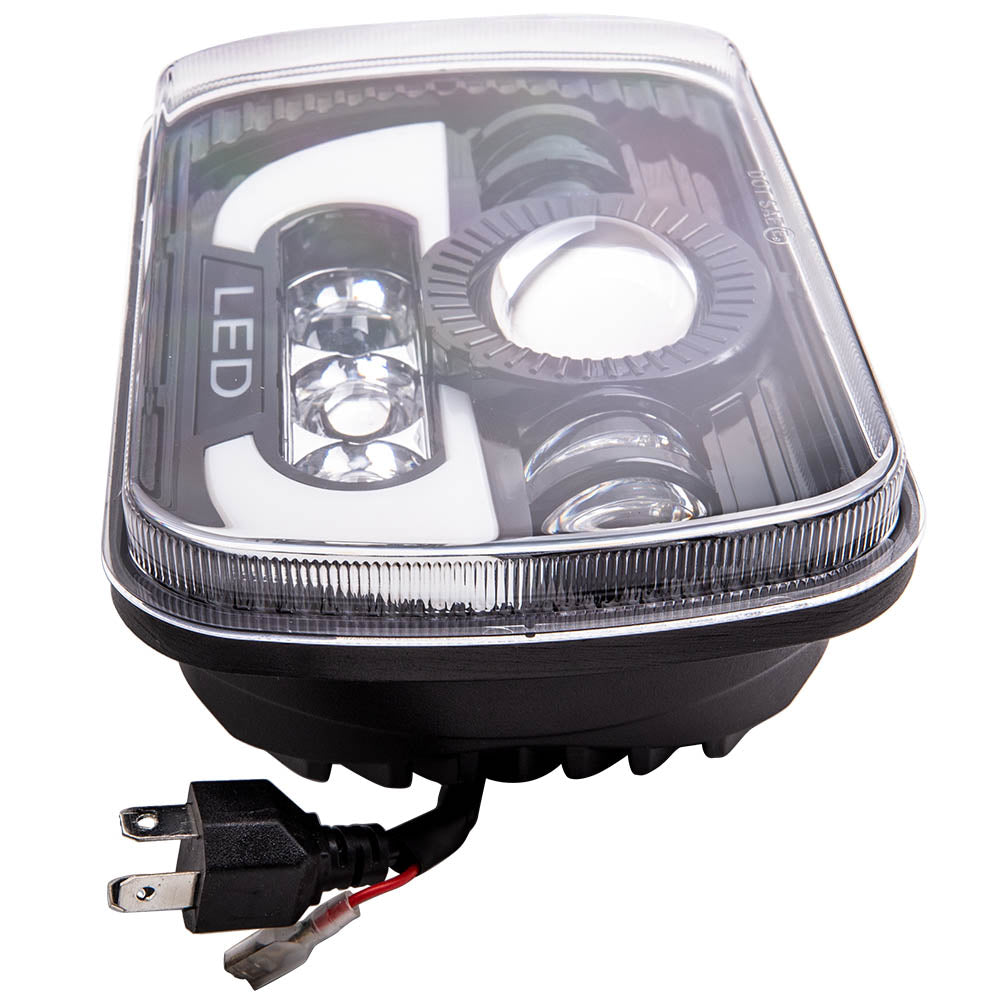 LED Rectangle Headlight 5x7 H6054 compatible For Chevy S10 82-94 High Low Beam 6000K compatible For White