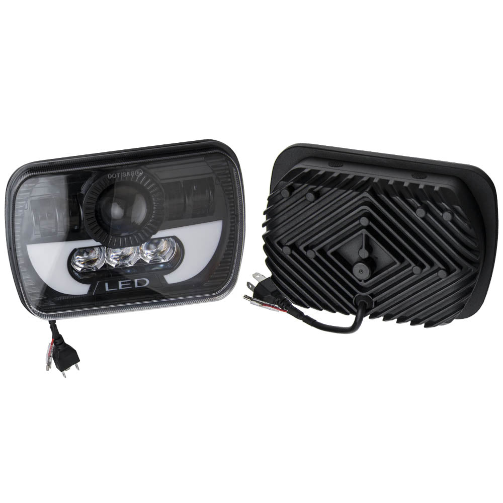 2x 5x7 7x6 LED Headlight Hi/Lo Beam DRL compatible For GMC Savana Express 2500 3500
