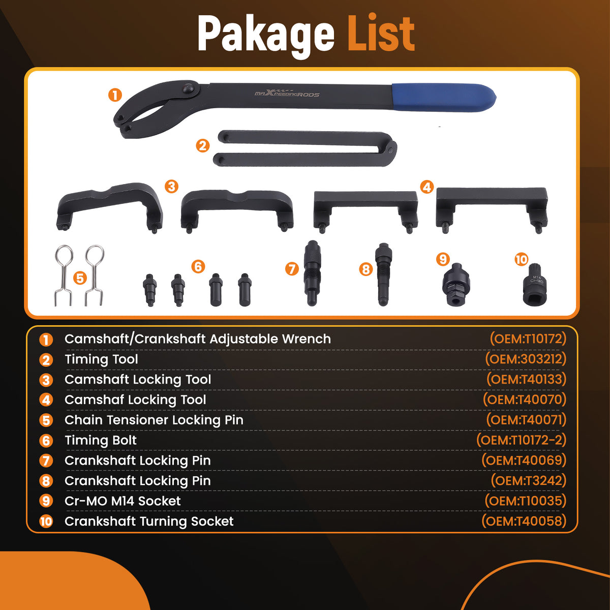 Timing Chain Tool Kit compatible For VW/Audi A6 A2 And A4 A4 quattro T10172 2004-2007