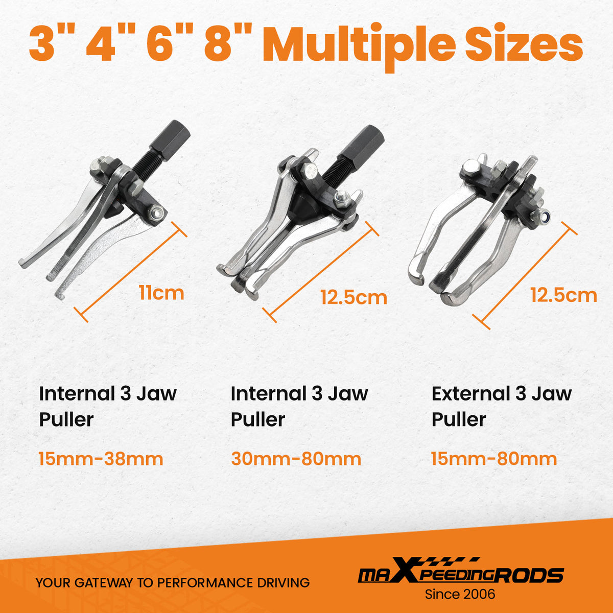 3 Jaw Gear Bearing Slide Hammer Puller Set Internal External Puller Tool Kit New