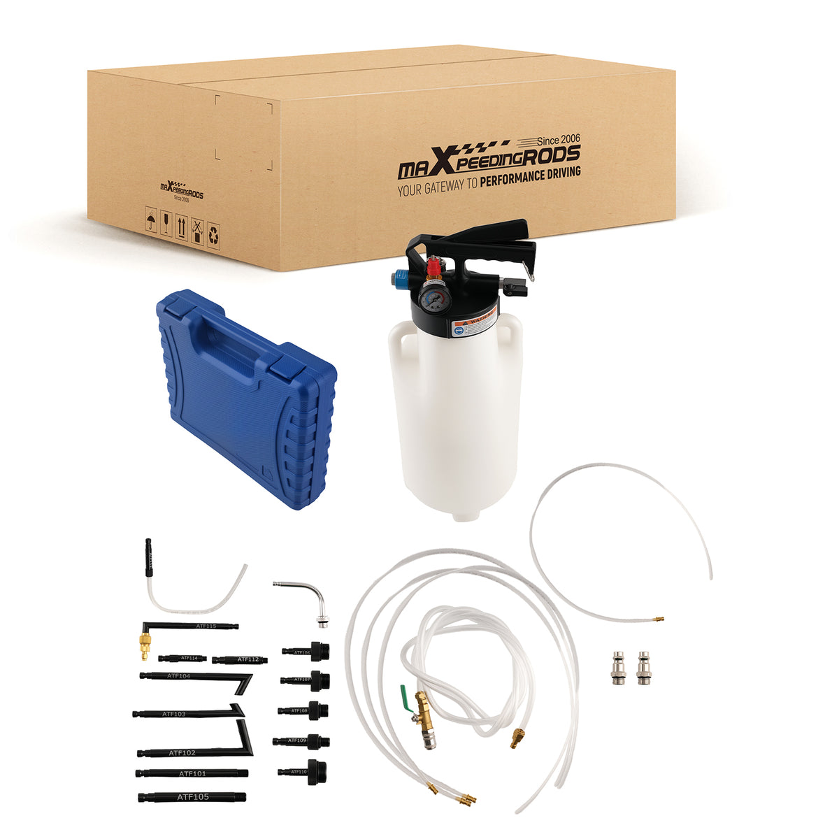 10L ATF Dispenser Tool compatible For Volvo Pneumatic Fluid Extractor 43PSI 15 Adapters