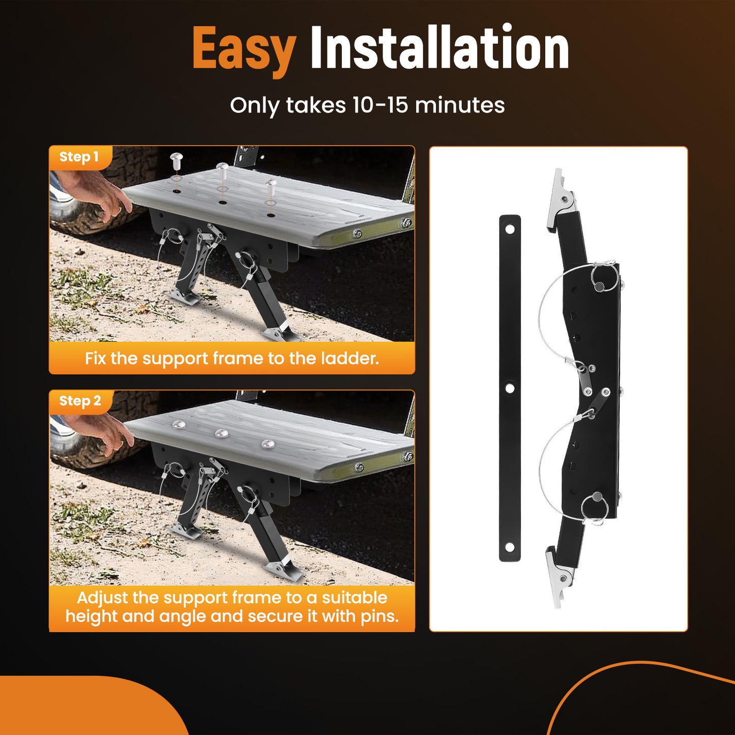 RV Step Stabilizer Kit Adjustable Stand for Travel Trailers Motorhomes
