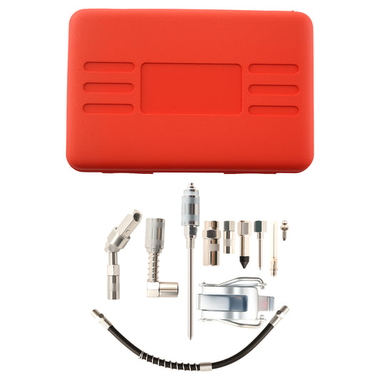 11PC Automotive Grease Gun Kit 3000PSI with Multiple Fittings and compatible for Case