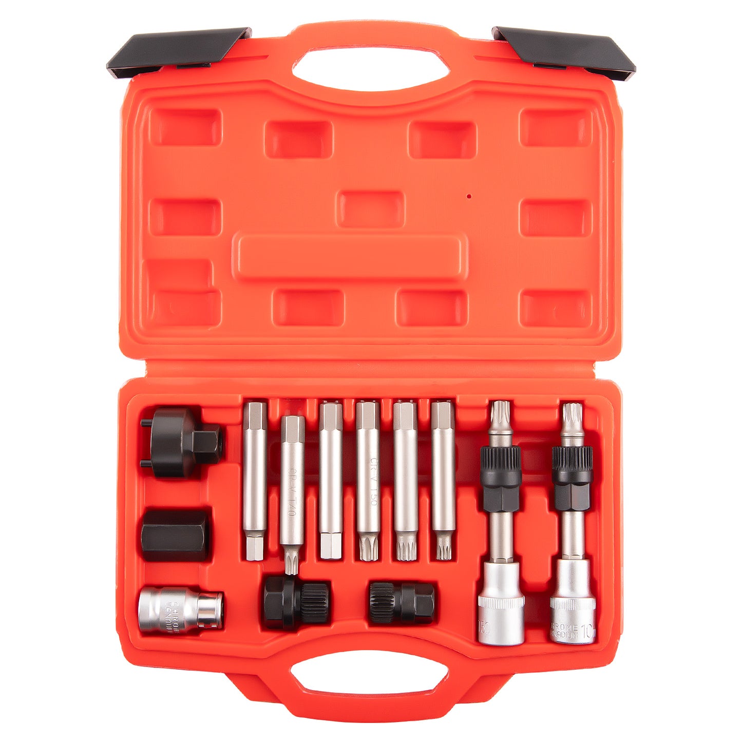 13pcs Alternator Freewheel Pulley Removal Socket Bit Set Garage Service Tool Kit
