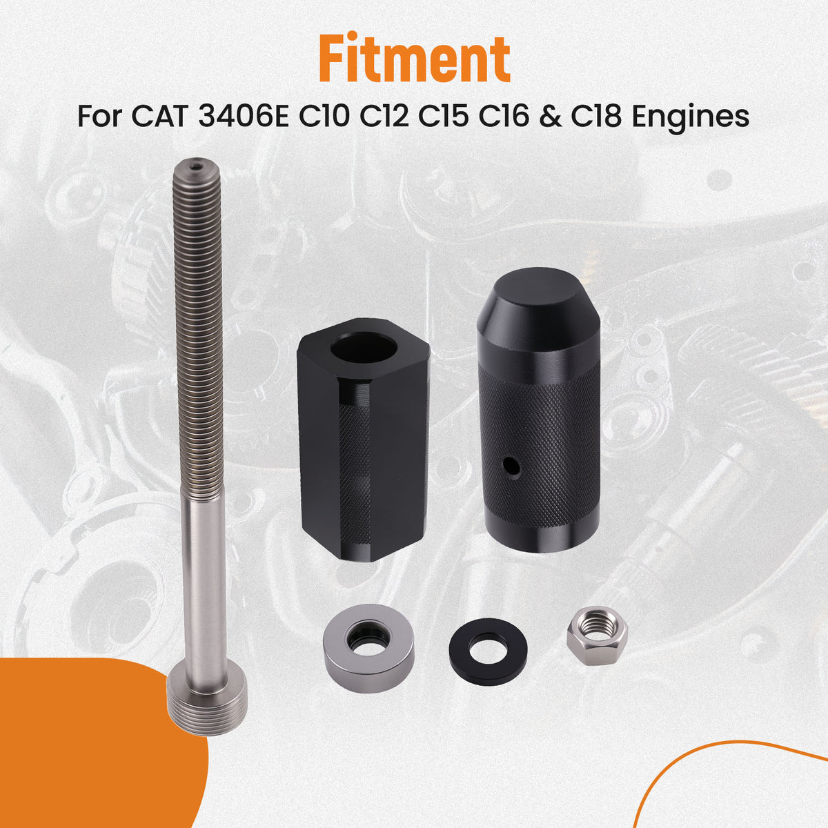 6PC Injector Sleeve Tool Kit ForCAT compatible For Caterpillar C10 C12 C15 C18 3406E 9U-6891