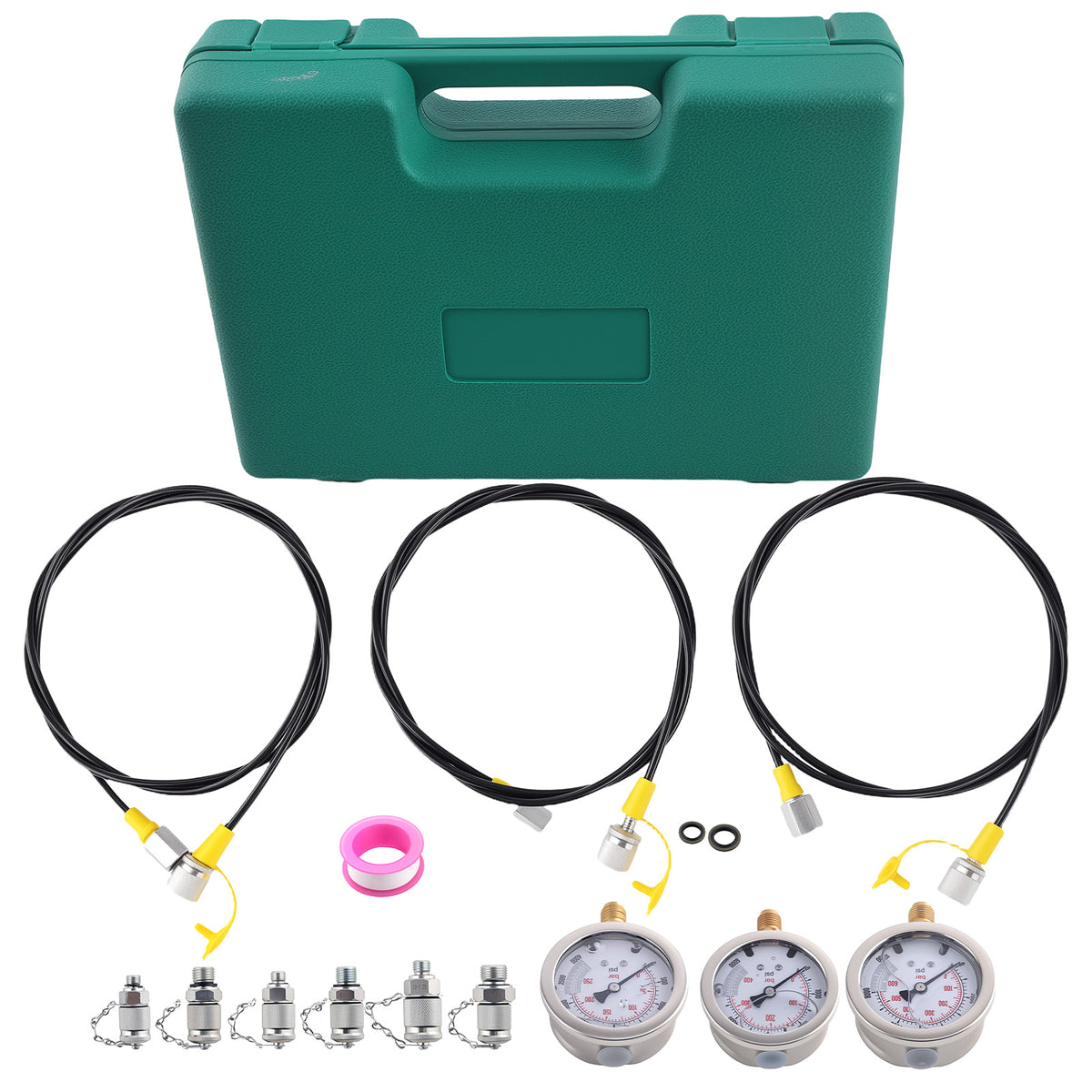 Hydraulic Pressure Testing Gauge Diagnostic Couplings Kit For Excavator