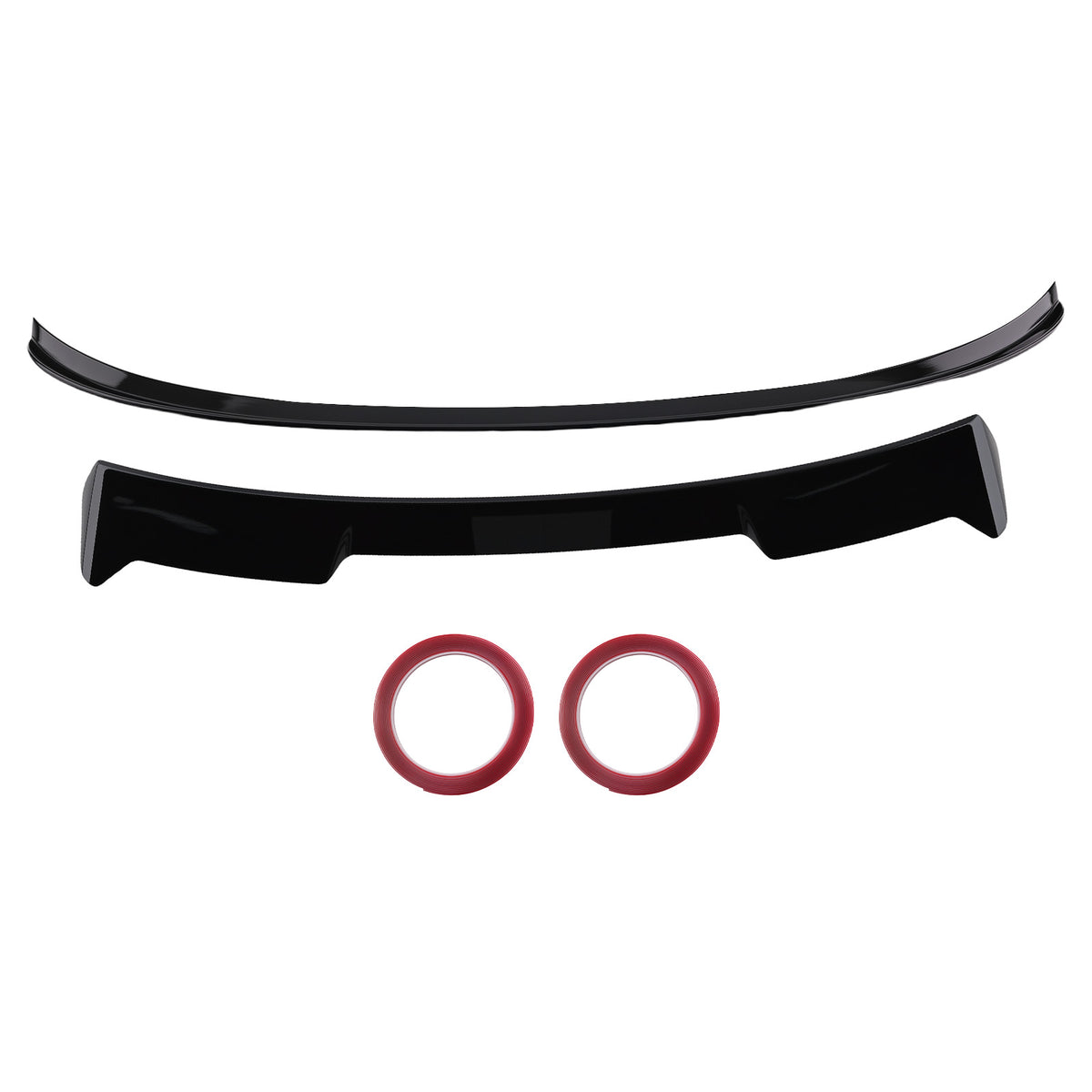 Trunk + Rear Roof Spoiler Wing compatible For Honda Civic 2022-2025 V2 Style Black