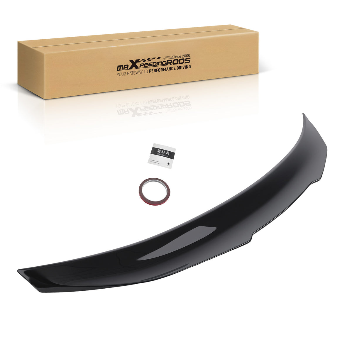 Black Trunk Spoiler Wing Lip compatible For Infiniti Q50 2014-2024 Painted ABS Plastic