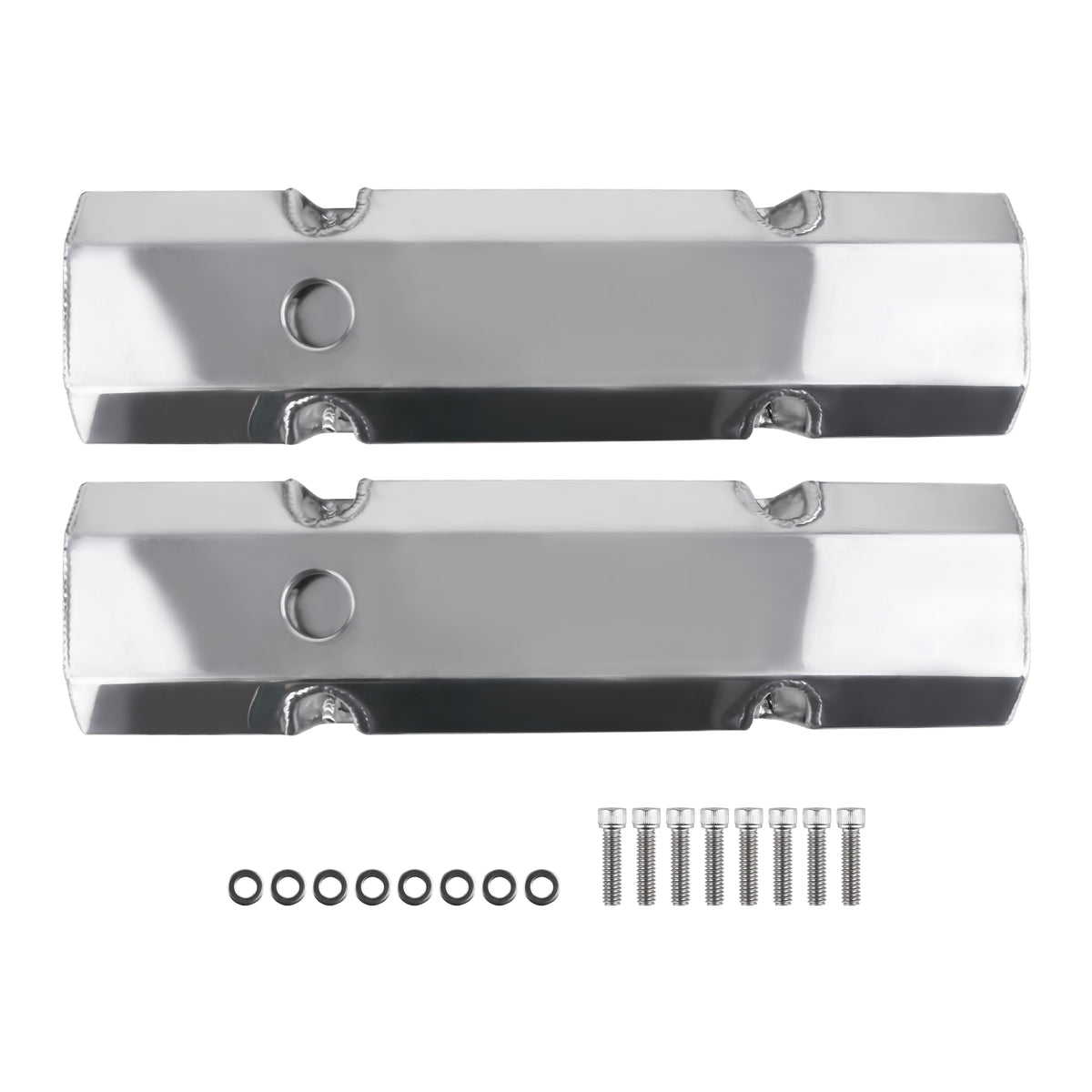 2pc Fabricated Aluminum Tall Valve Covers For Small Block compatible For Chevy 283 305