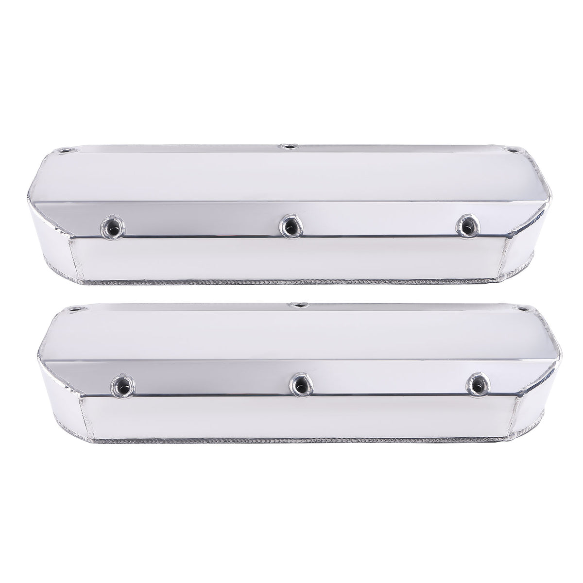 Tall Valve Covers compatible For Ford 289 302 351W SBF V8 Polished Aluminum w/ Long Bolts
