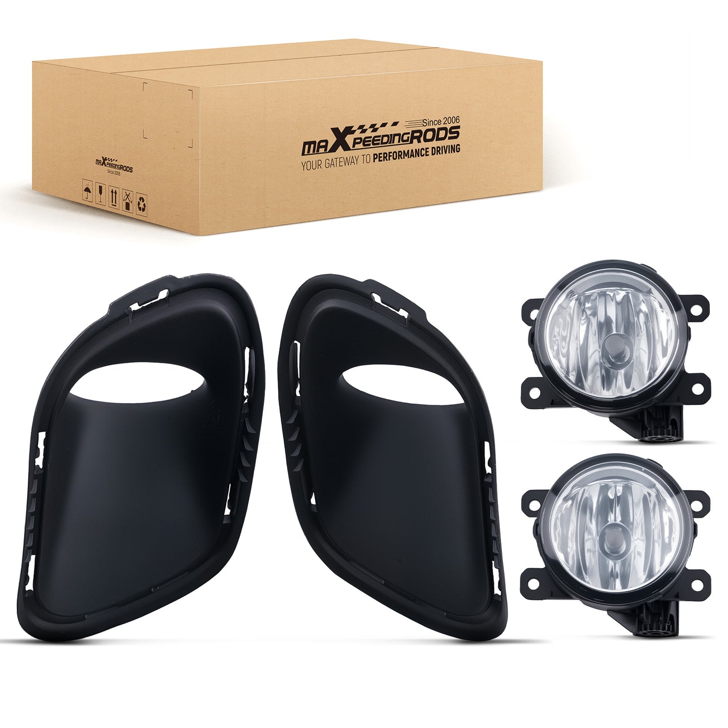 Fog Light+Light Cover compatible For Jeep Cherokee 2014-2018 68203220AA 68203221AA w/ Bulbs