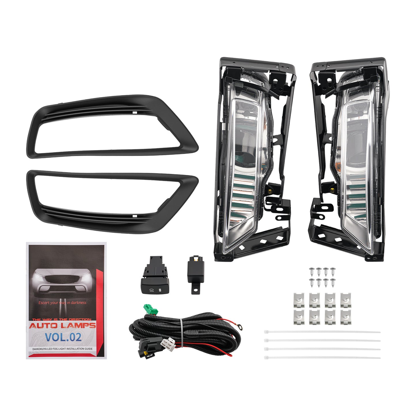 Clear Front Bumper Fog Lights W/ Bulbs compatible For Honda Accord Sedan 2013 2014 2015