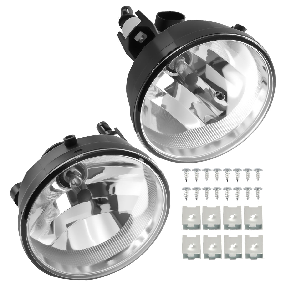 Pair Bumper Fog Light Lamps w/Bulbs compatible For Tacoma 2005-2011 compatible For Tundra 2007-2013