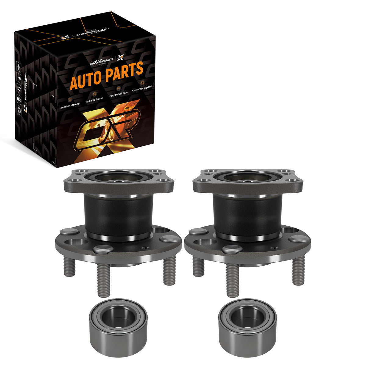 2pcs Rear Left Right Wheel Hub Bearing compatible For Mazda 2 2011-2014 512468 HA590431 ABS