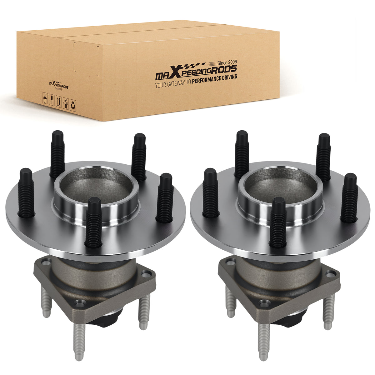 2x Rear Wheel Bearing Hub compatible For Chevrolet Malibu w/ Disc Brakes 2006-2012