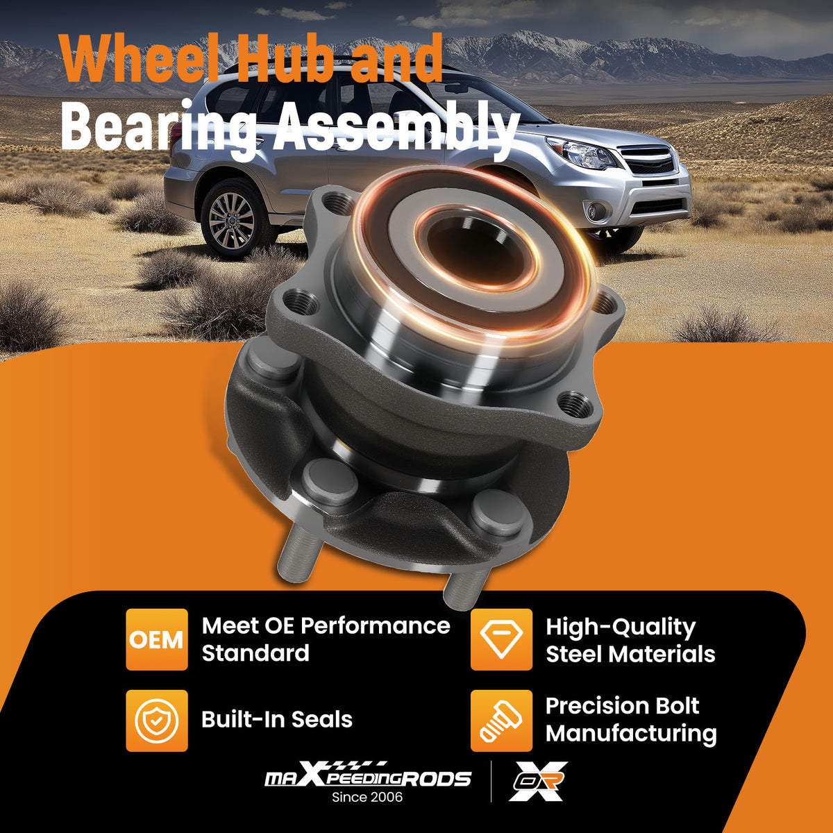 2x 5 Lug Wheel Hub Bearing compatible For Toyota 86 compatible For Scion FR-S 2013-2019 512401 WA512401