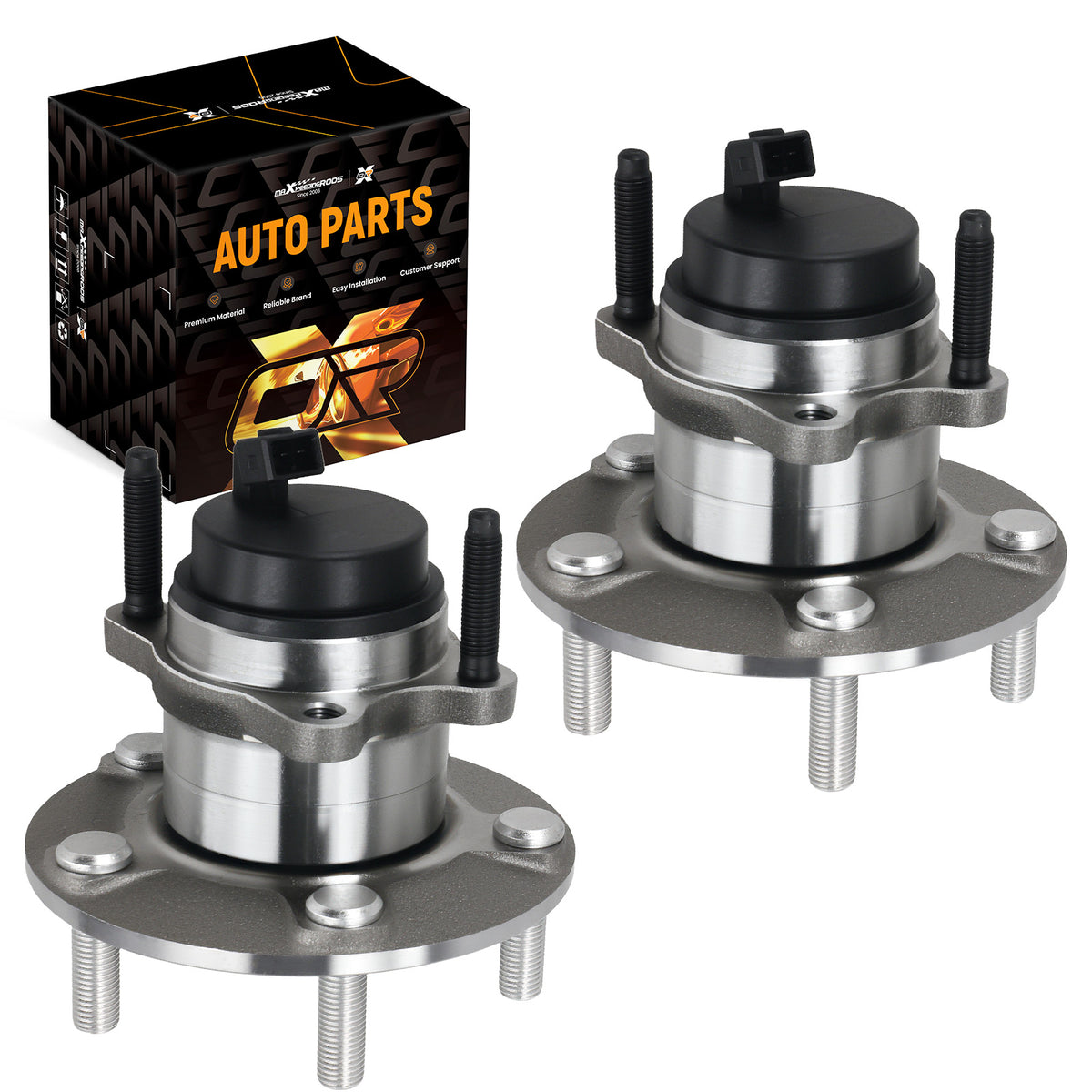 2x Rear Wheel Bearing Hub Assembly compatible For KIA Forte 2010-2013 40751004 ABS