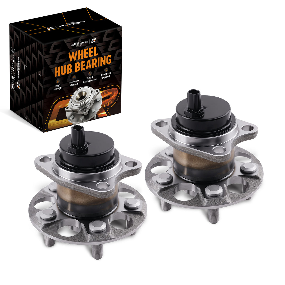 Rear Wheel Bearing Assembly compatible For Toyota Prius 512505 2010-15 Square Flange
