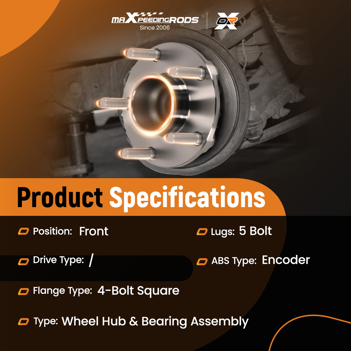 5 Bolt Front Wheel Hub Bearing compatible For INFINITI G35 compatible For NISSAN 350Z 03-09 H513268