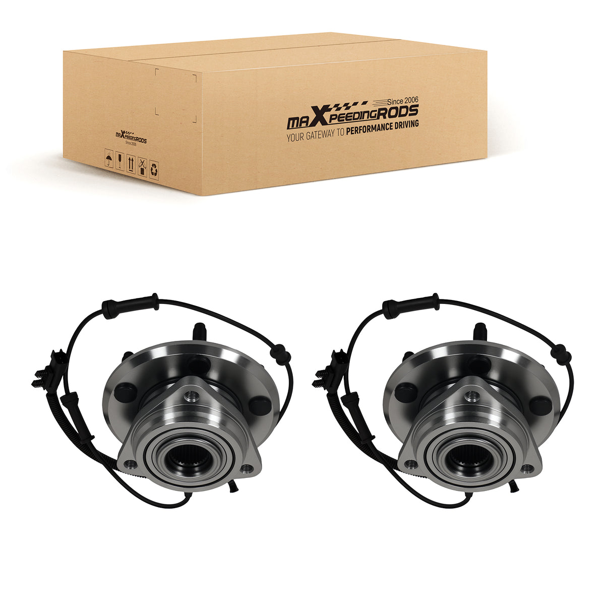 Pair Front Wheel Hub Bearing Assembly Kit compatible For JEEP WRANGLER 2007-10 513272 ABS
