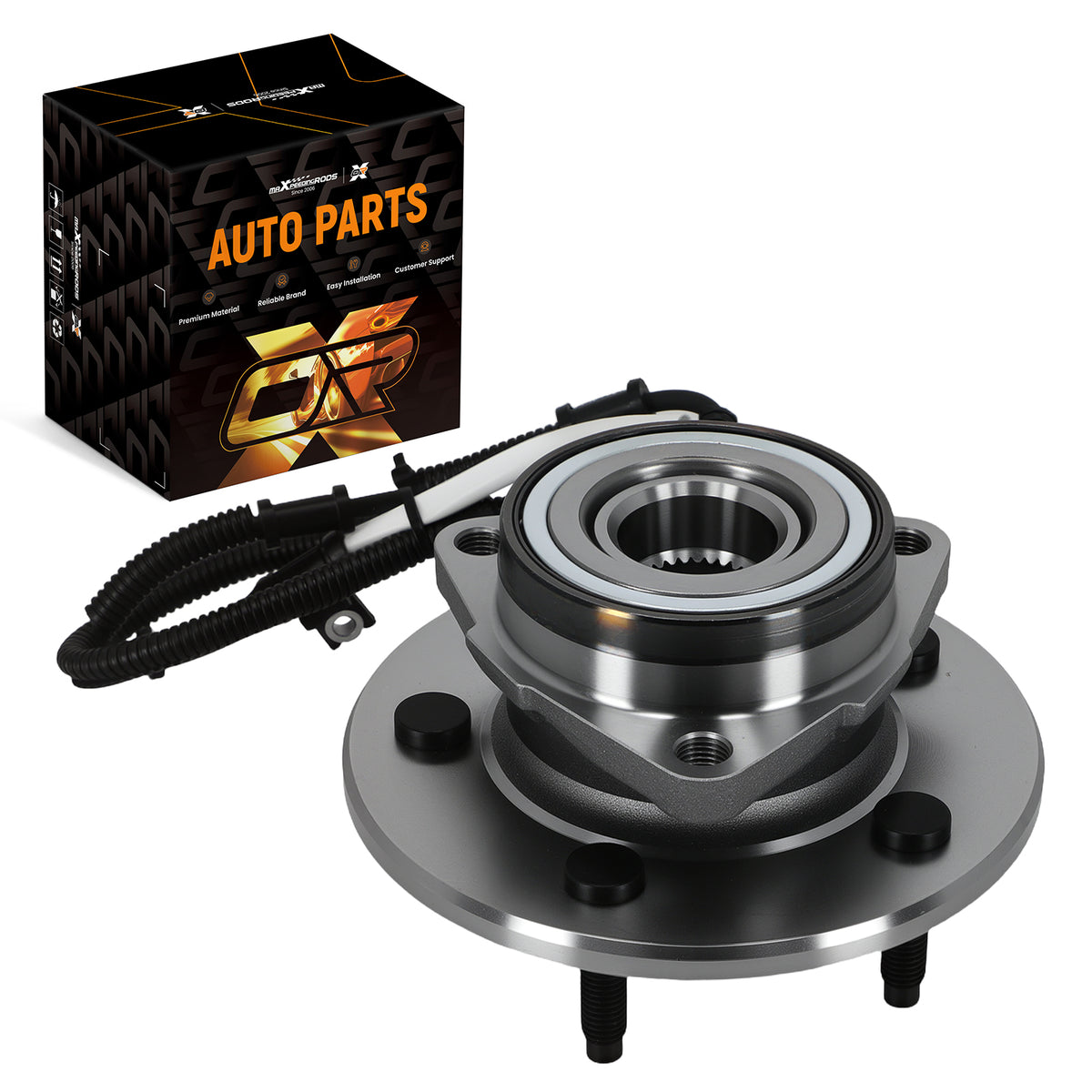 Front Wheel Bearing Assembly compatible For ForD F-150 4WD 1997-2000 515010 3-Bolt ABS