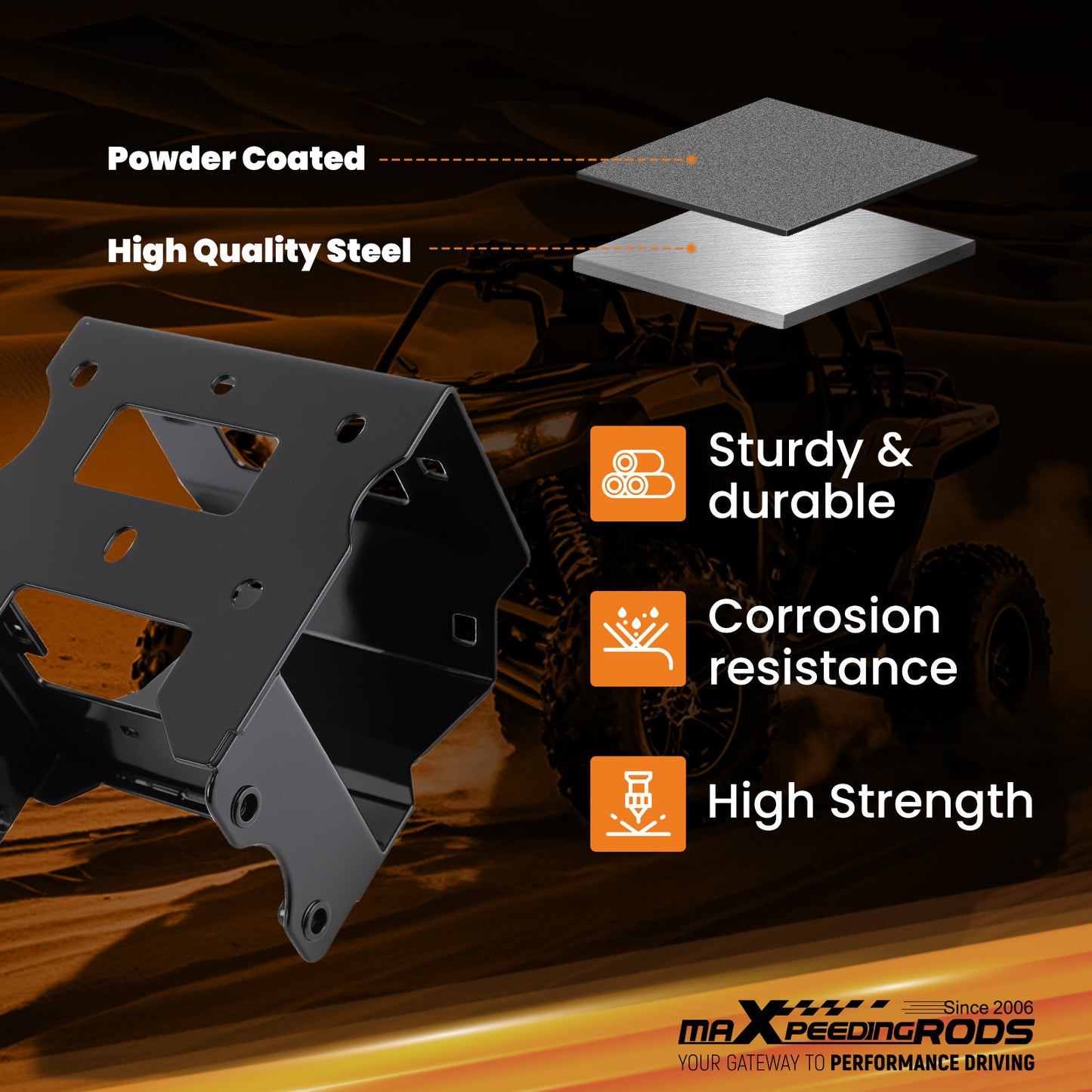 Winch Mount For Scrambler 850/1000 2013-2018 compatible For Sportsman ETX/Hawkeye 2015