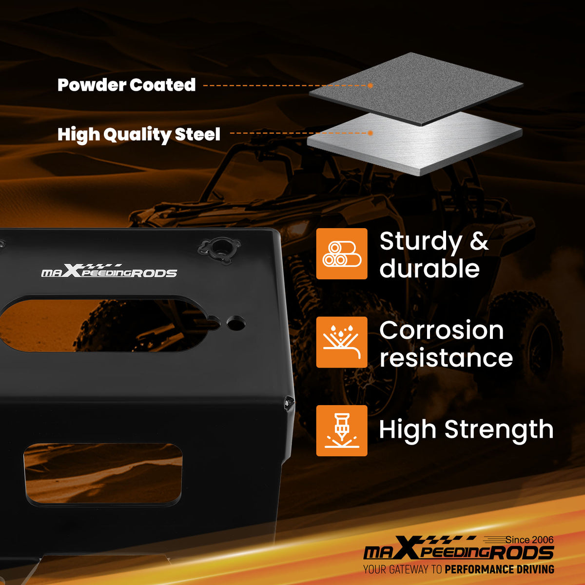 Winch Mount compatible For Polaris RZR PRO XP/RZR PRO XP 4 7/8 Standard 4Hole