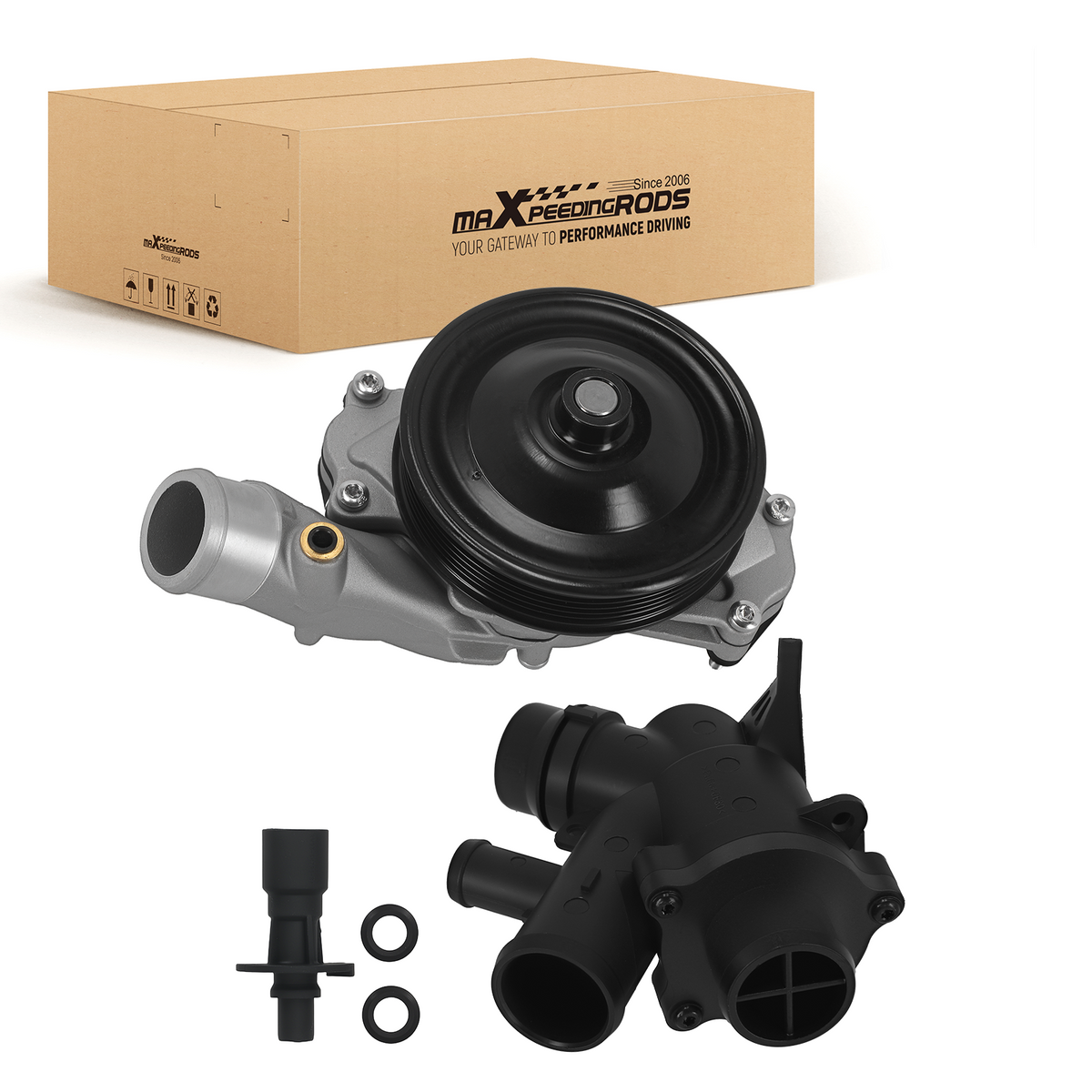 Aluminum Water Pump compatible For Jaguar F-Pace XF 5.0L V8 2010-2018 C2Z31587