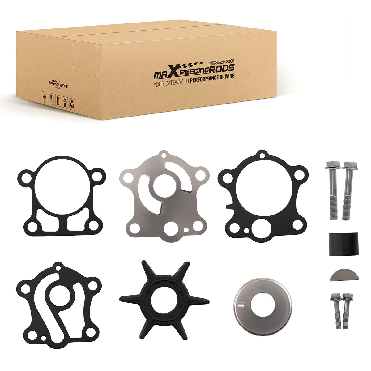 Impeller Kit compatible For Yamaha 40 50 HP 2 Stroke Outboard 1984-1995 18-3429