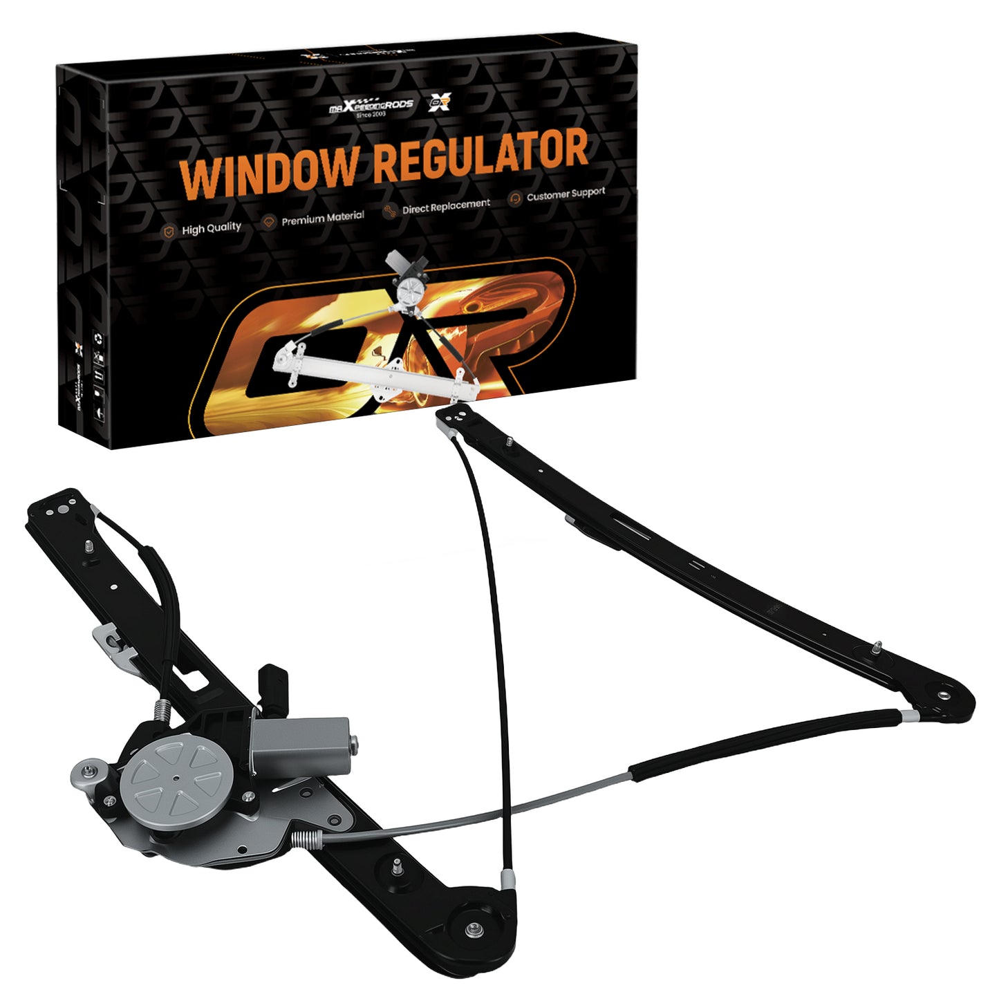 Front Left Window Regulator Assembly compatible For BMW E46 323i 328i 1999-2000