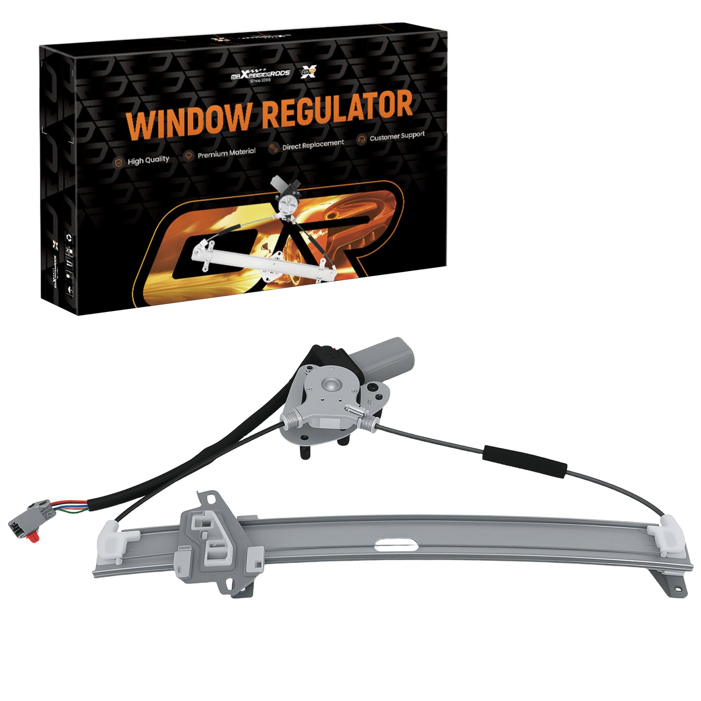 1x Power Window Regulator Front Left Driver compatible For Honda Fit2007-2008w/ Motor