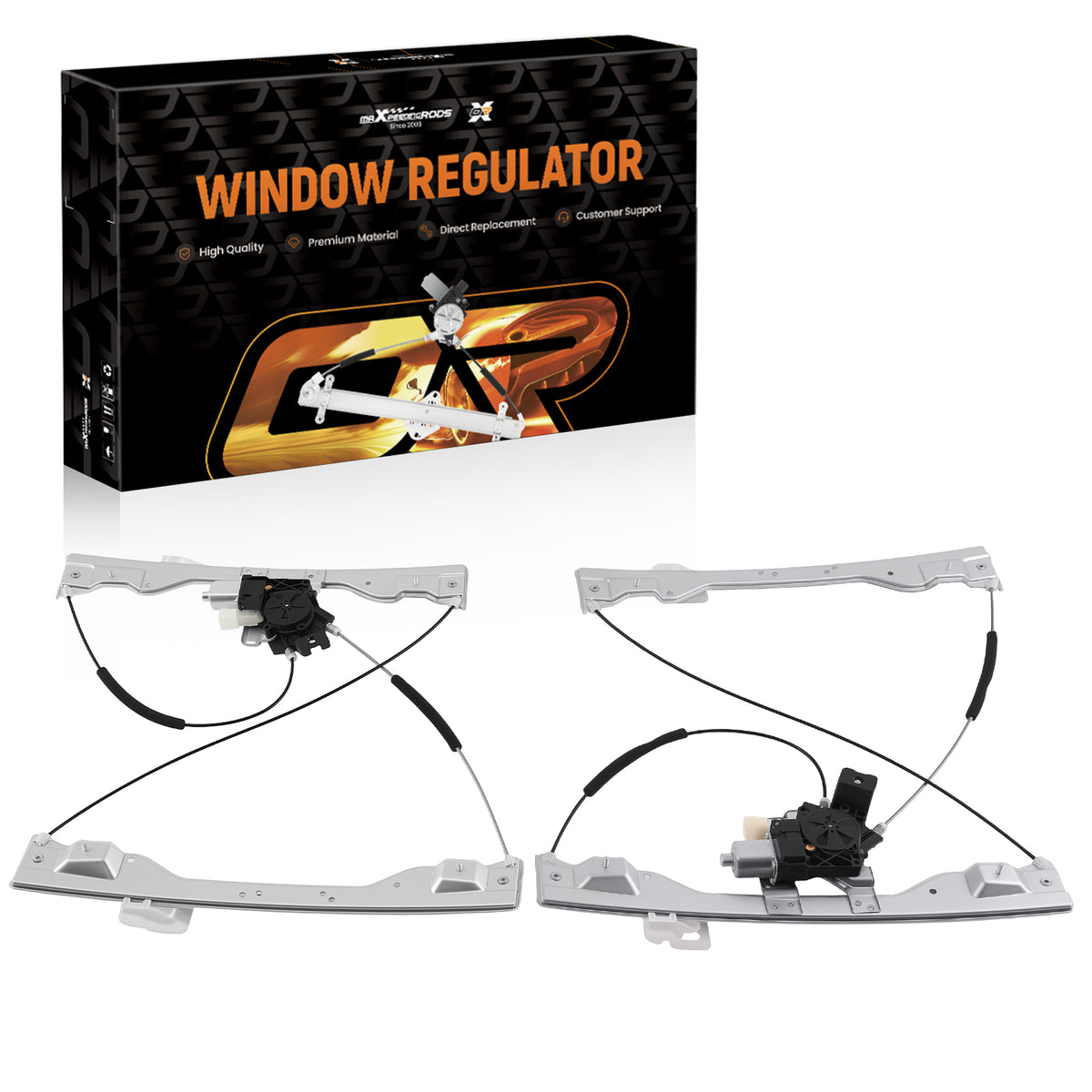 Front Power Window Lifter compatible For Ford F150 2015-2020  Pair w/ Motor FL3Z1523201H