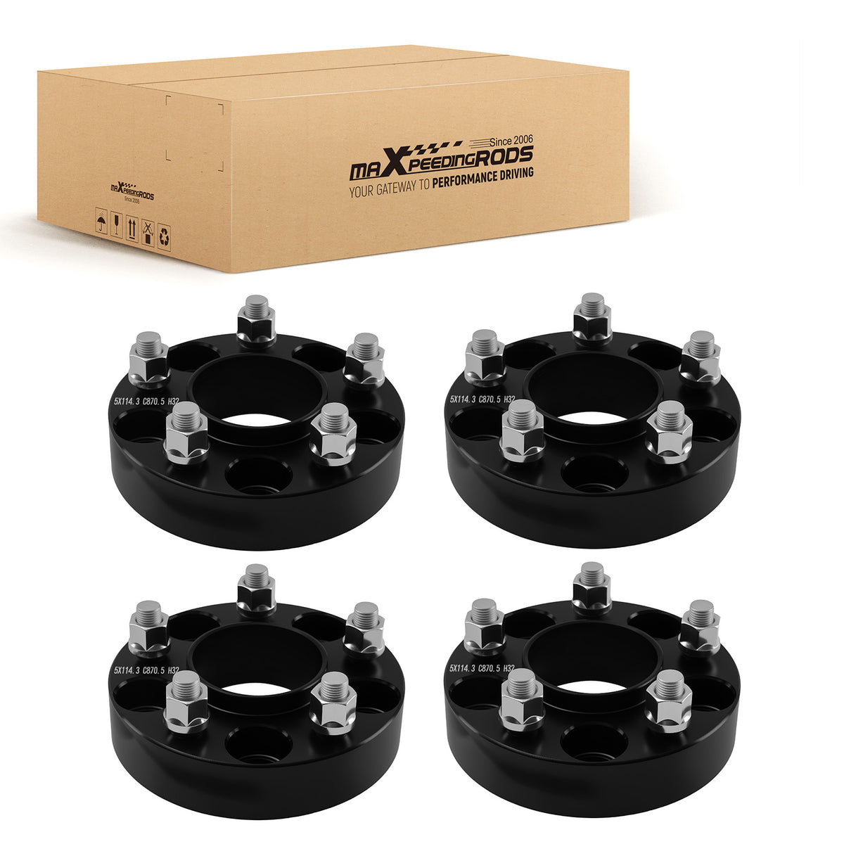 1.25 Wheel Spacers compatible For Ford Edge Explorer Mountaineer 1990-2010 5x114.3