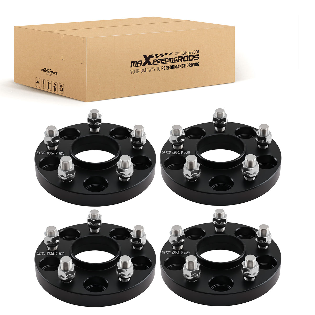 4pcs 20mm 5x120 Wheel Spacers compatible For Chevrolet SS compatible For GMC Terrain 66.9mm M14x1.5