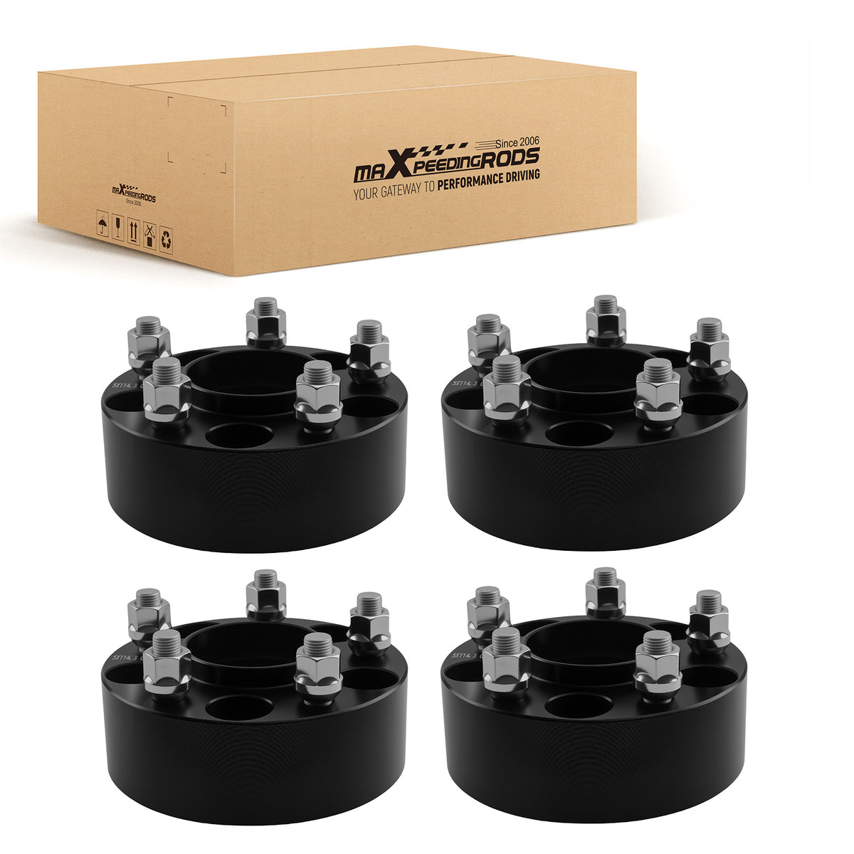 50mm 5x114.3mm Wheel Spacers compatible For Ford Mustang Edge Crown Vic 1964-2014 4pc T6