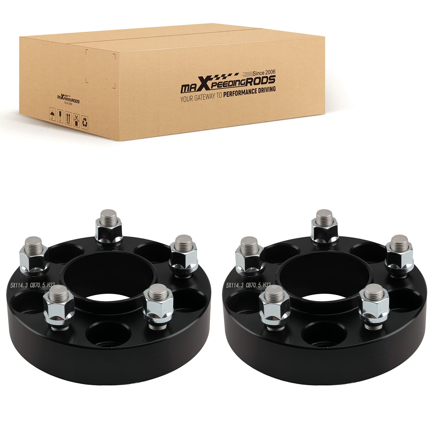 1.25 Inch Wheel Spacers compatible For Ford Edge Explorer compatible For Mustang 1990-2014 5x114.3mm
