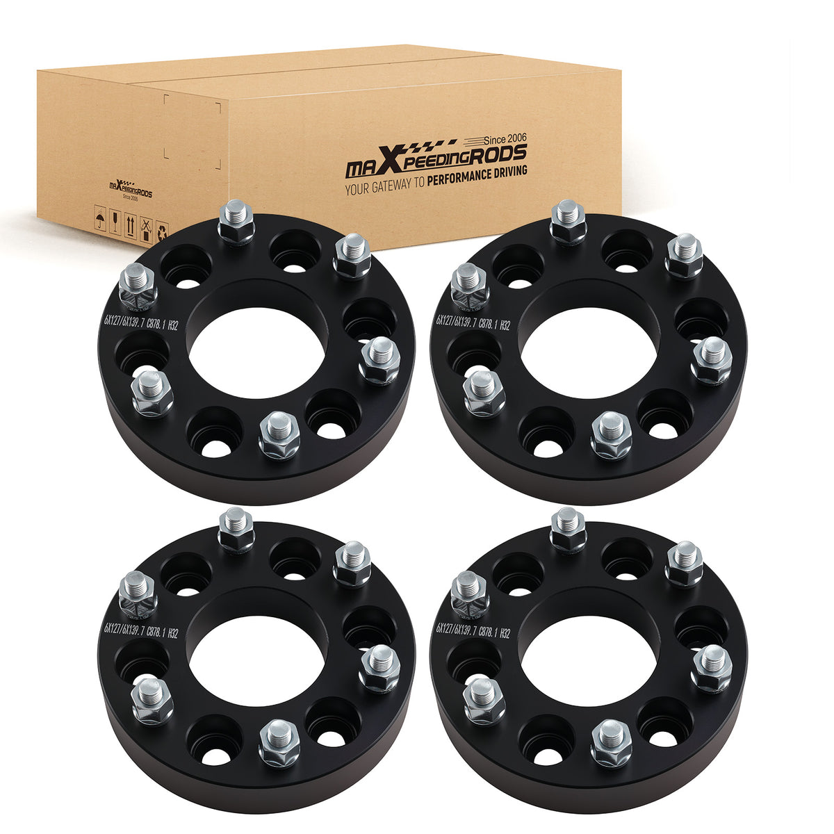 1.25 inch Wheel Spacers compatible For Chevrolet SSR Trailblazer compatible For GMC Envoy 6x127 to 6x139.7
