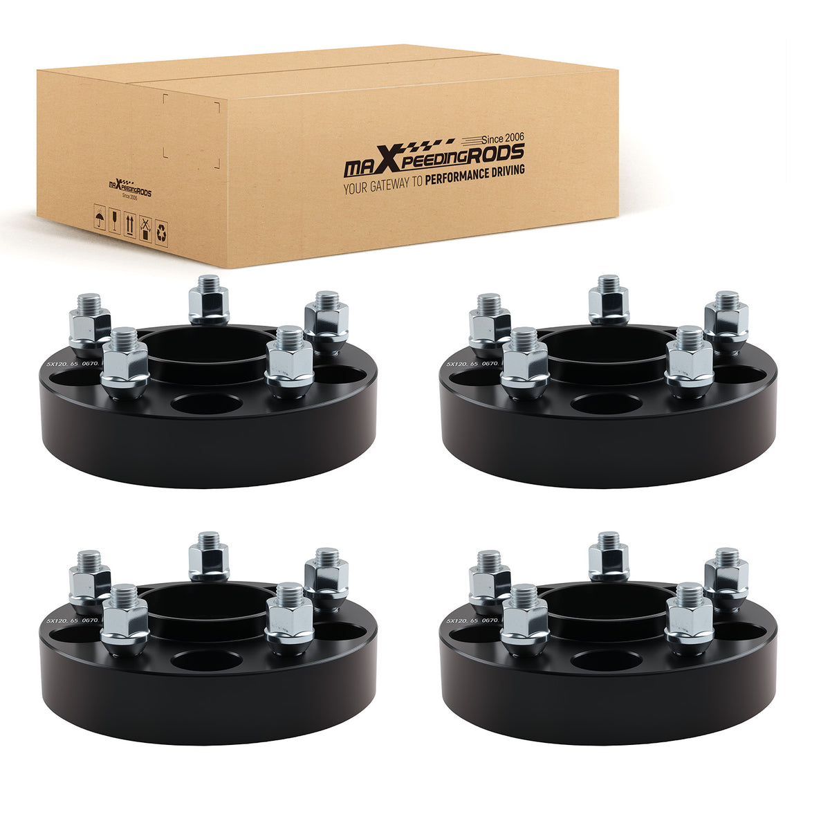 4pc 1.25 Inch Wheel Spacers compatible For Cadillac XLR compatible For Corvette 5x4.75 70.5mm M12x1.5