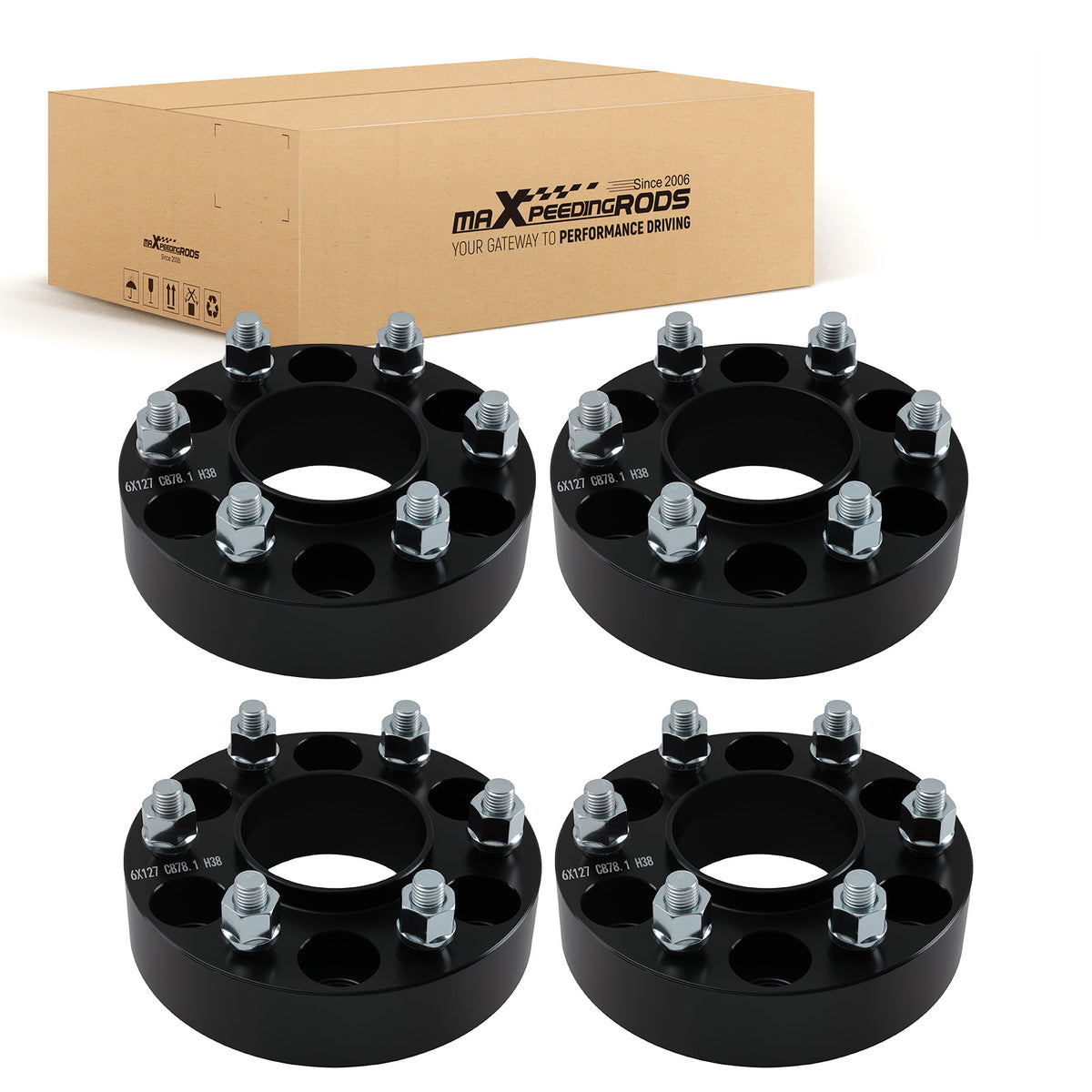 4pc 1.5 inch Hub Wheel Spacers compatible For Chevrolet SSR Trailblazer compatible For GMC Envoy 78.1mm