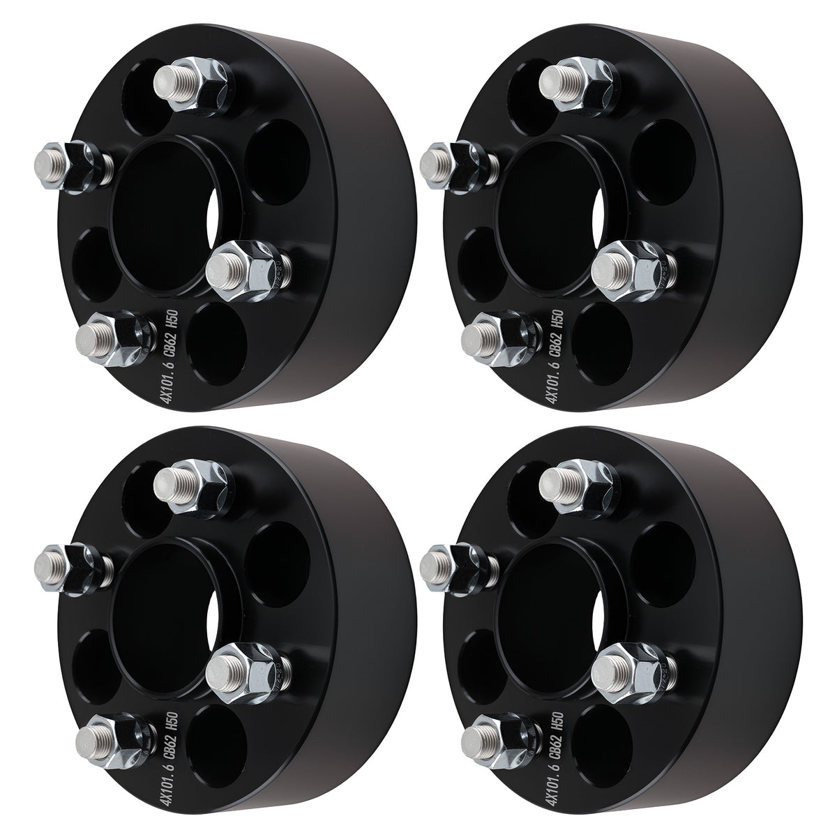 4PCS 2 Inch Aluminum Wheel Spacers 4x4 78.1mm Hub Bore 1/2x20 Thread compatible For EZGO