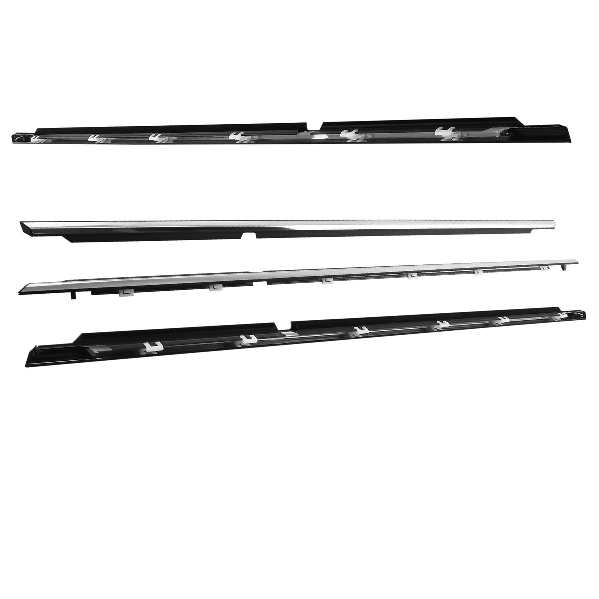 4 Chrome Front Rear Door Belt Moulding compatible For Toyota Camry 2002-200675710-33080