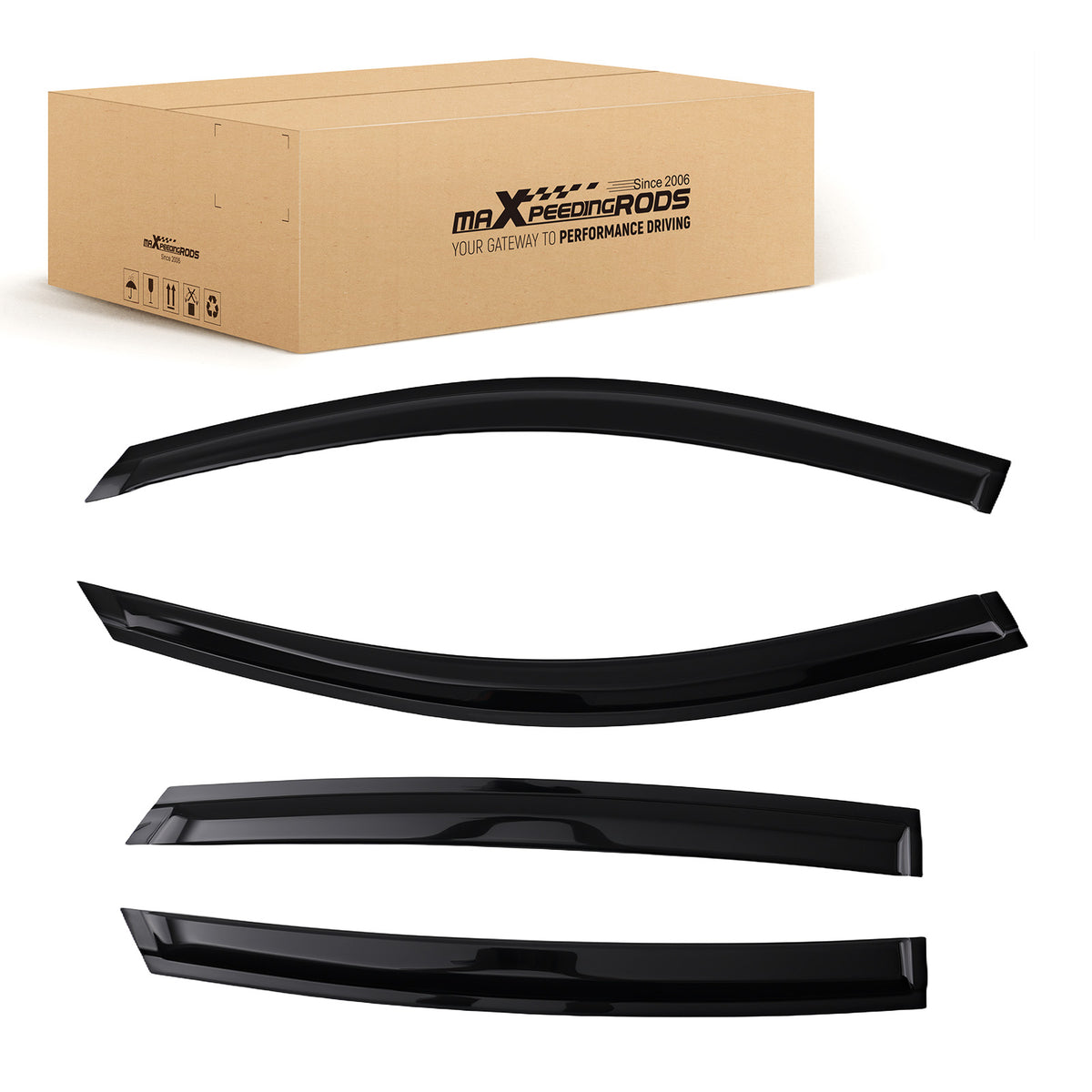 Window Visors Sun Rain Guards Deflector compatible For Honda Accord 2018-2022 4Dr Black