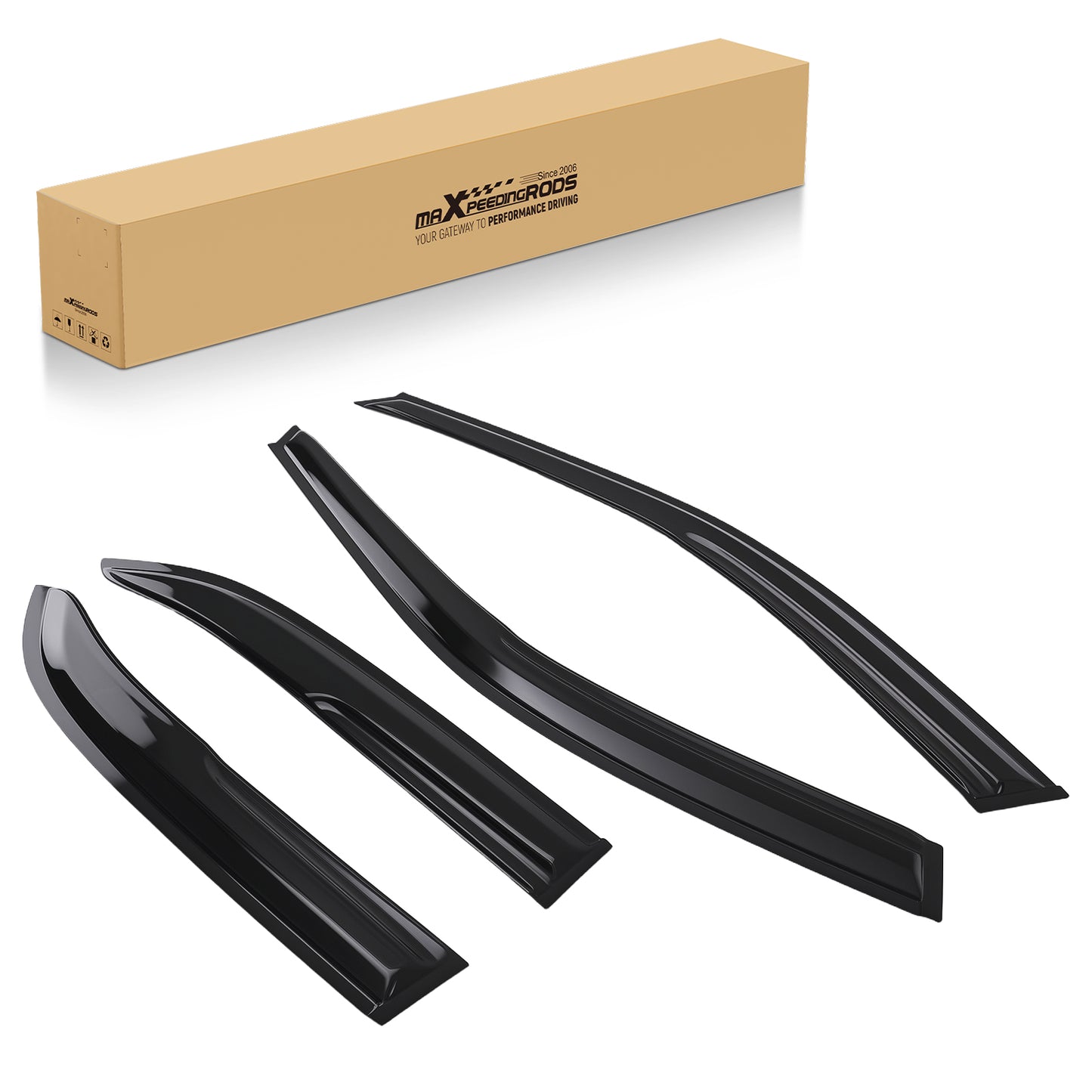 4xWindow Visor Guard Window Set compatible For Honda Accord 1998-2002 Black Outside Mount