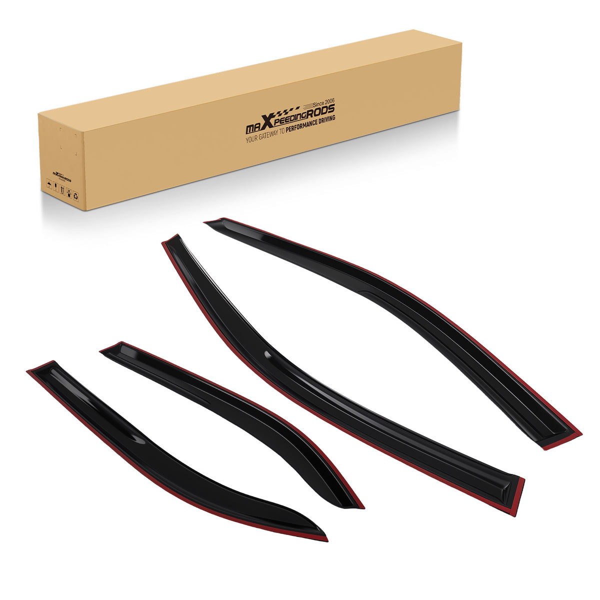 4PC Rain Guards Window Deflector compatible For Toyota Camry 2012-2017 Black Tinted Set