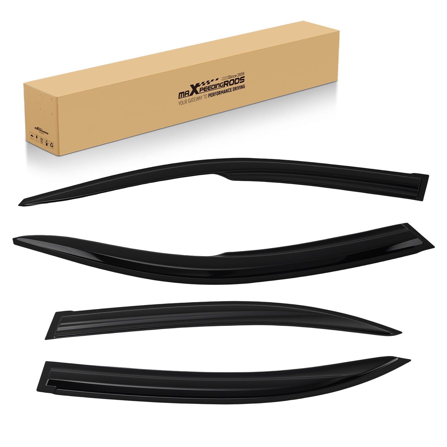 4PC Window Visor Rain Guards compatible For Honda Civic 4Door 01-05Wind Deflectors
