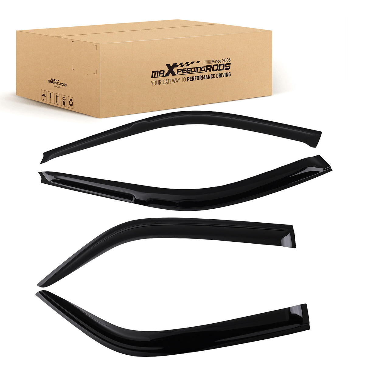 Front Rear Window Visor compatible For Honda Civic Sedan 1992-1995 Rain Guard 4Pcs