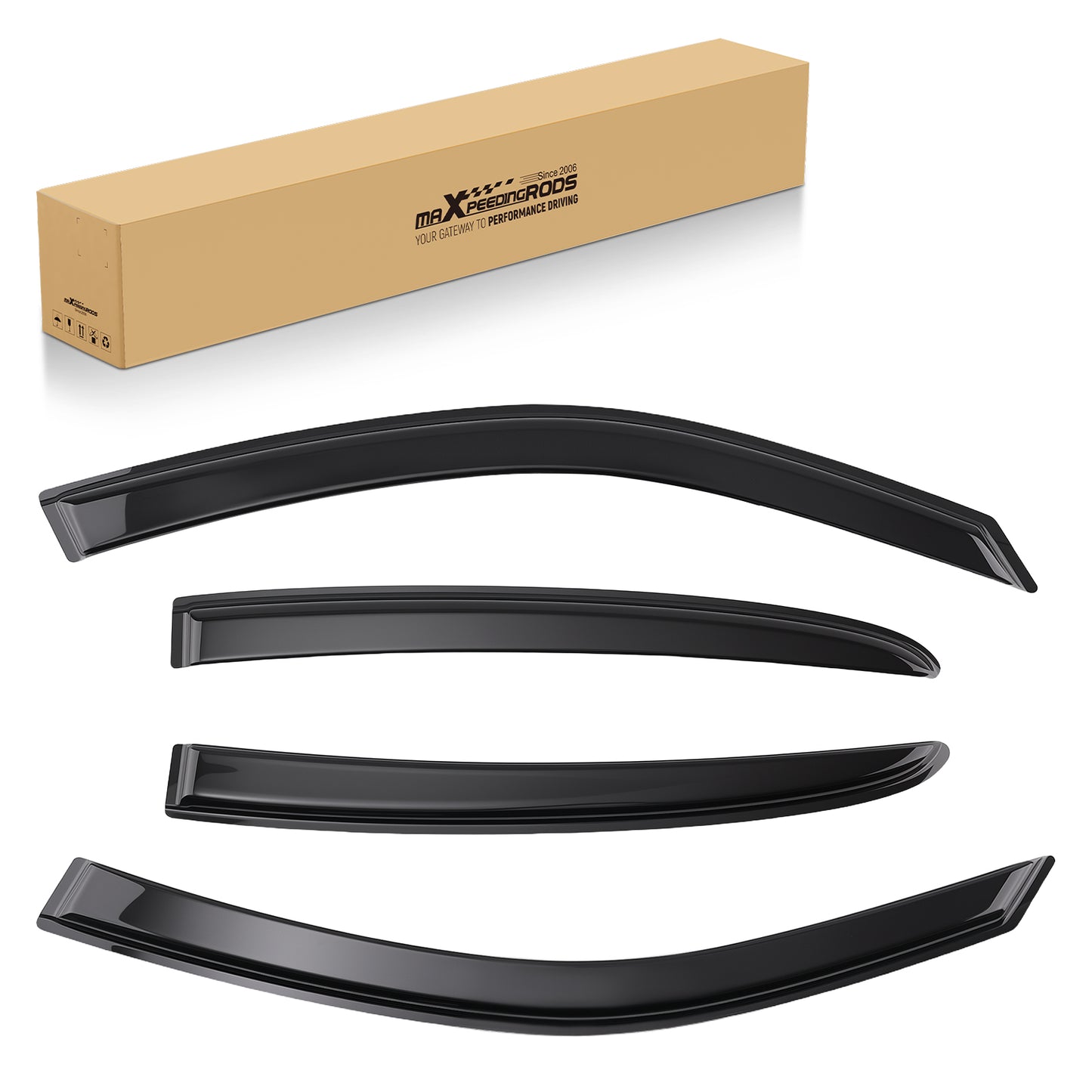 4pc Window Rain Guards Wind Deflector Set compatible For Dodge Charger 11-23 Outside Mount