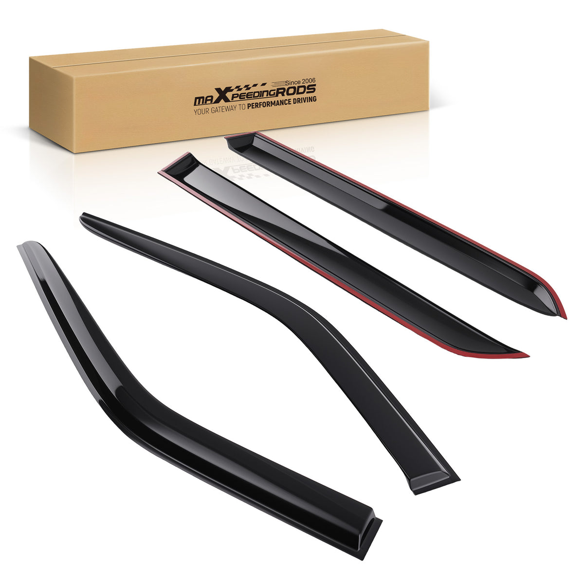 4pc Window Rain Guards Wind Deflectors compatible For Ford Explorer 2020-2024 Black Tinted